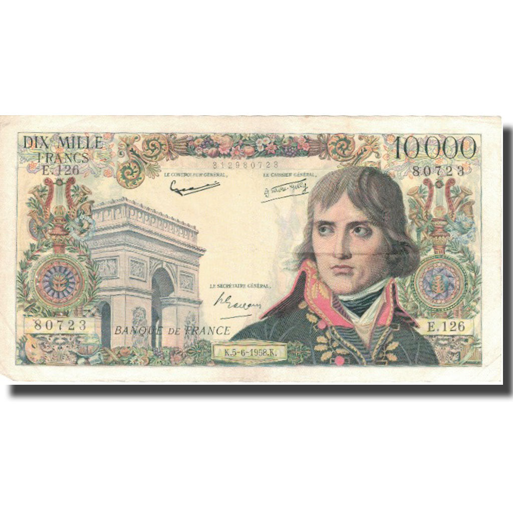 France, 10,000 Francs, 10 000 F 1955-1958 ''Bonaparte'', 1958, 1958-06-05