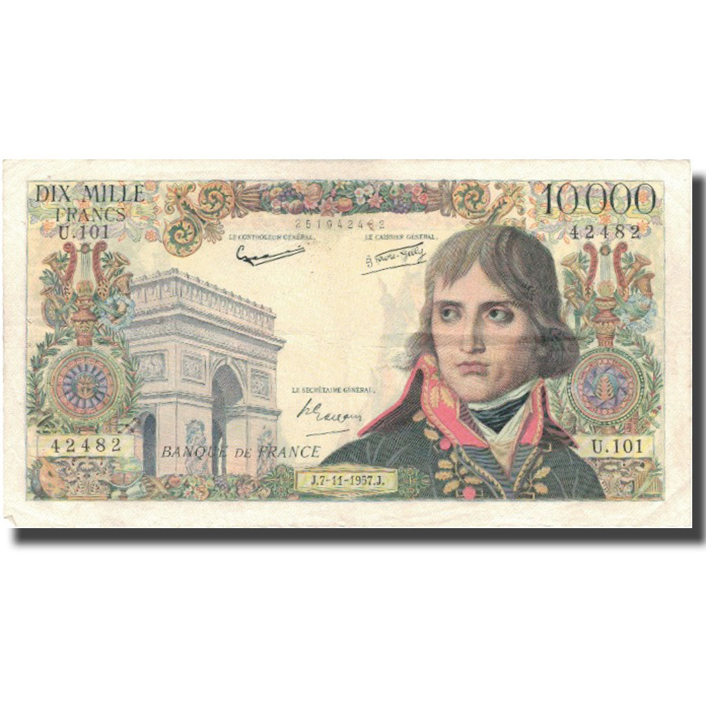 France, 10,000 Francs, 10 000 F 1955-1958 ''Bonaparte'', 1957, 1957-11-07