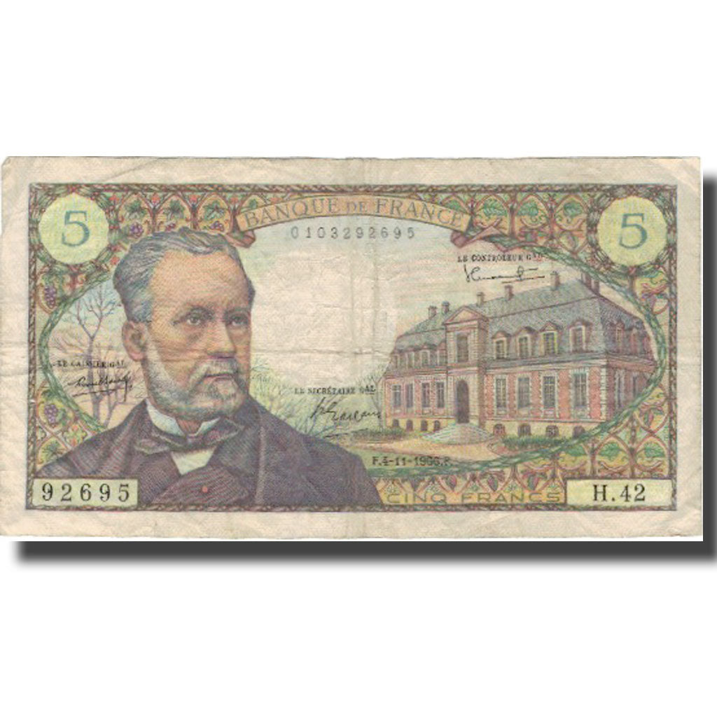Francia, 5 Francs, 5 F 1966-1970 ''Pasteur'', 1966, 1966-11-04, B+