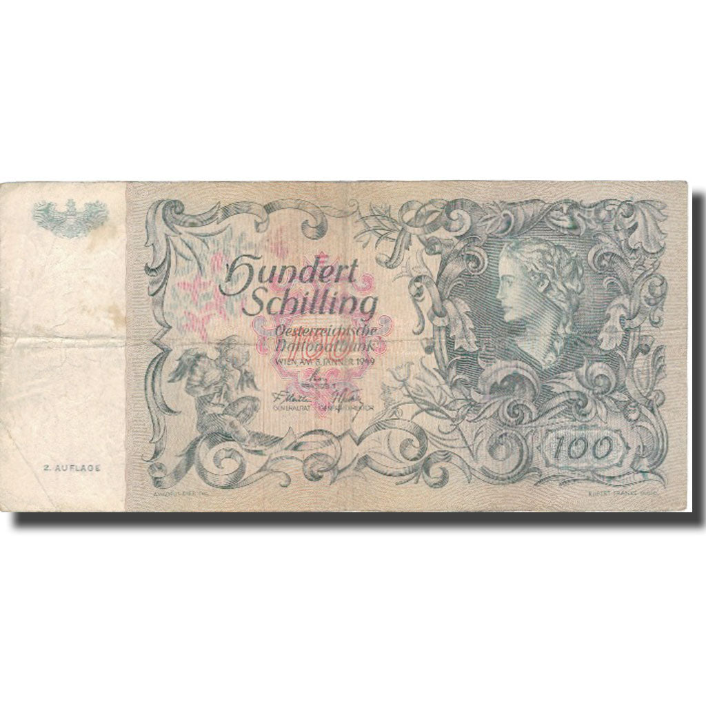 Banknote, Austria, 100 Schilling, 1949, 1949-01-03, KM:132, VF(30-35)