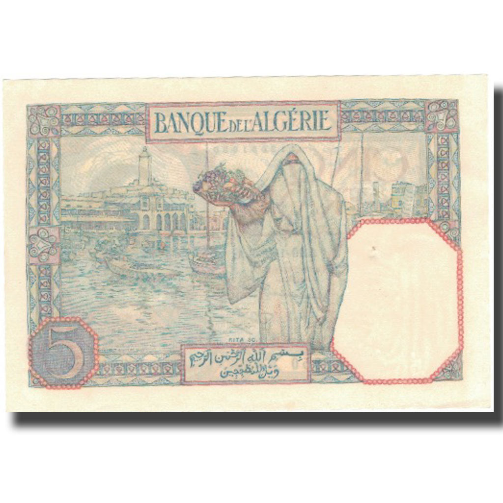 Banknote, Algeria, 5 Francs, 1939, 1939-01-10, KM:77a, UNC(63)