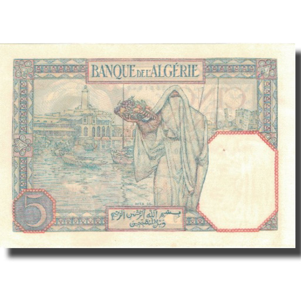 Banknote, Algeria, 5 Francs, 1939, 1939-01-10, KM:77a, UNC(63)