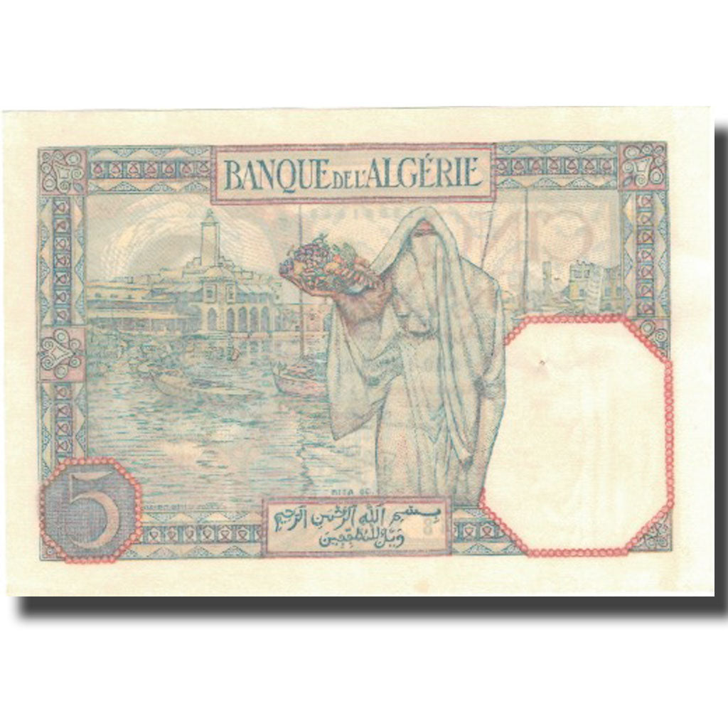 Banknote, Algeria, 5 Francs, 1939, 1939-01-10, KM:77a, UNC(63)