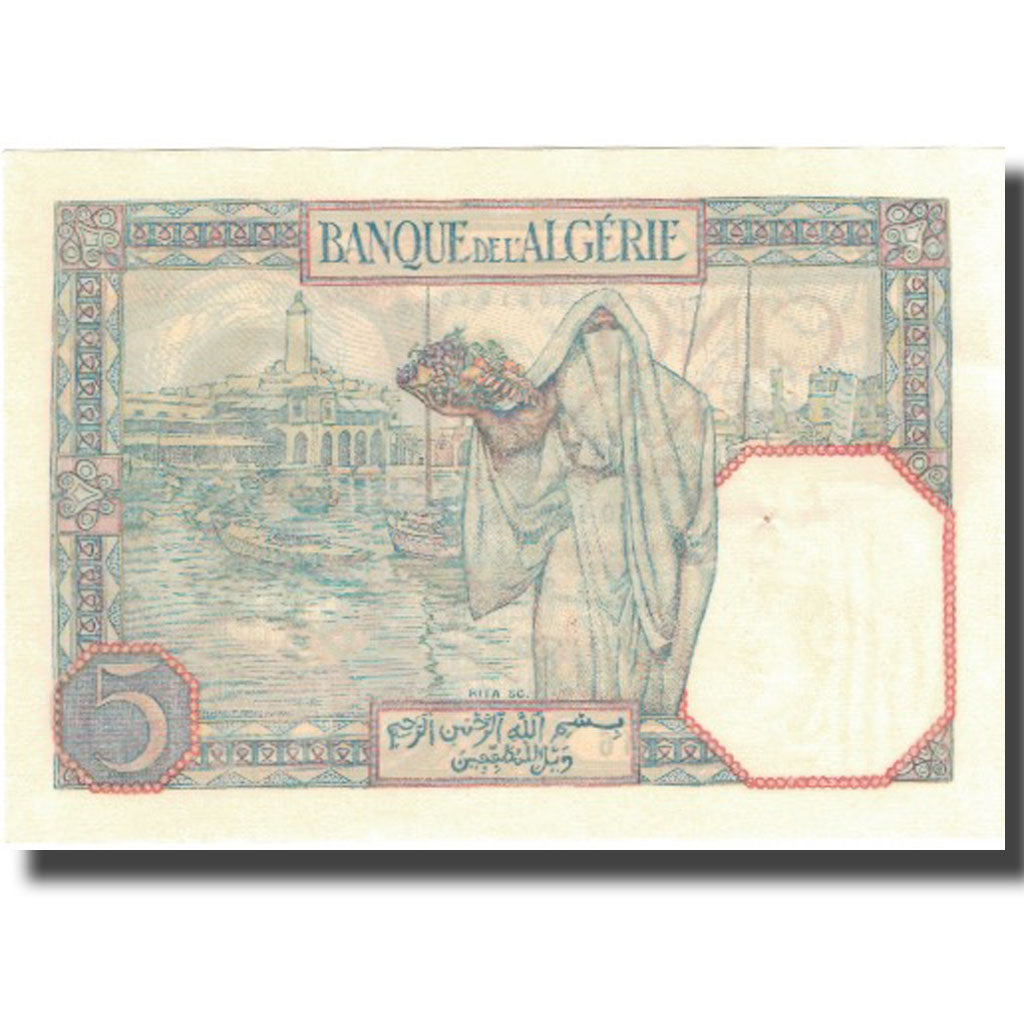 Banknote, Algeria, 5 Francs, 1939, 1939-01-10, KM:77a, UNC(63)