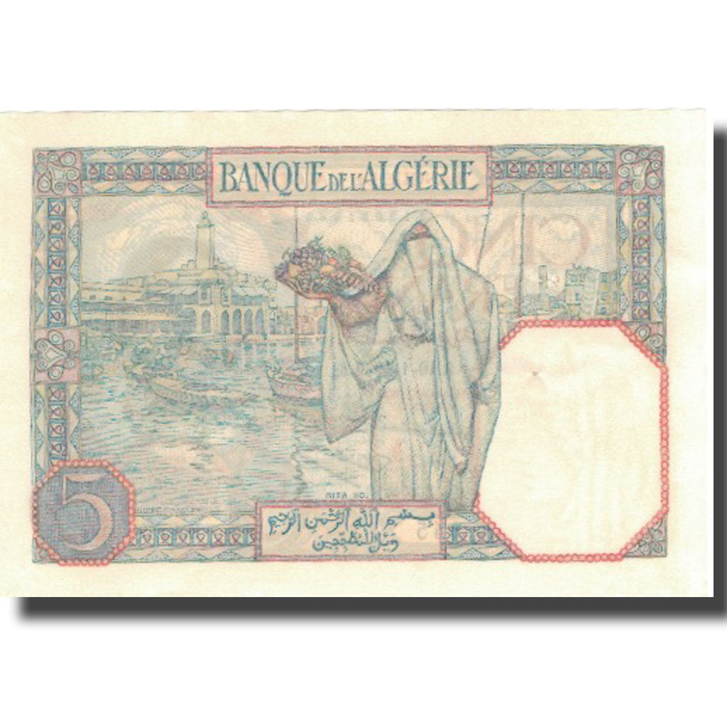 Banknote, Algeria, 5 Francs, 1939, 1939-01-10, KM:77a, UNC(63)