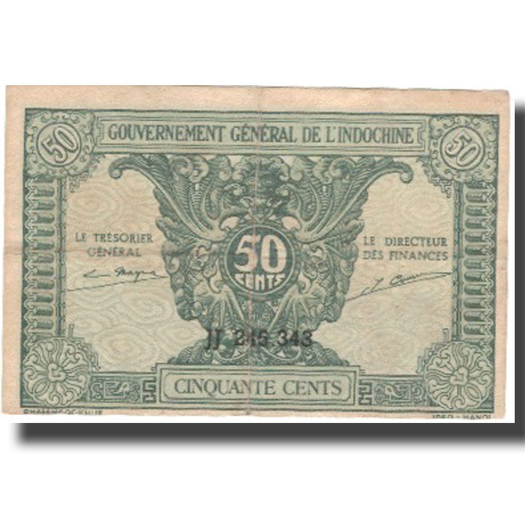 Banknote, FRENCH INDO-CHINA, 50 Cents, Undated (1942), KM:91a, VF(20-25)