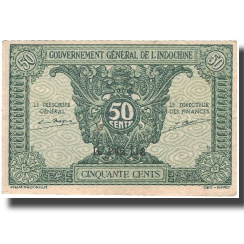 Billete, 50 Cents, Undated (1942), INDOCHINA FRANCESA, KM:91a, MBC+