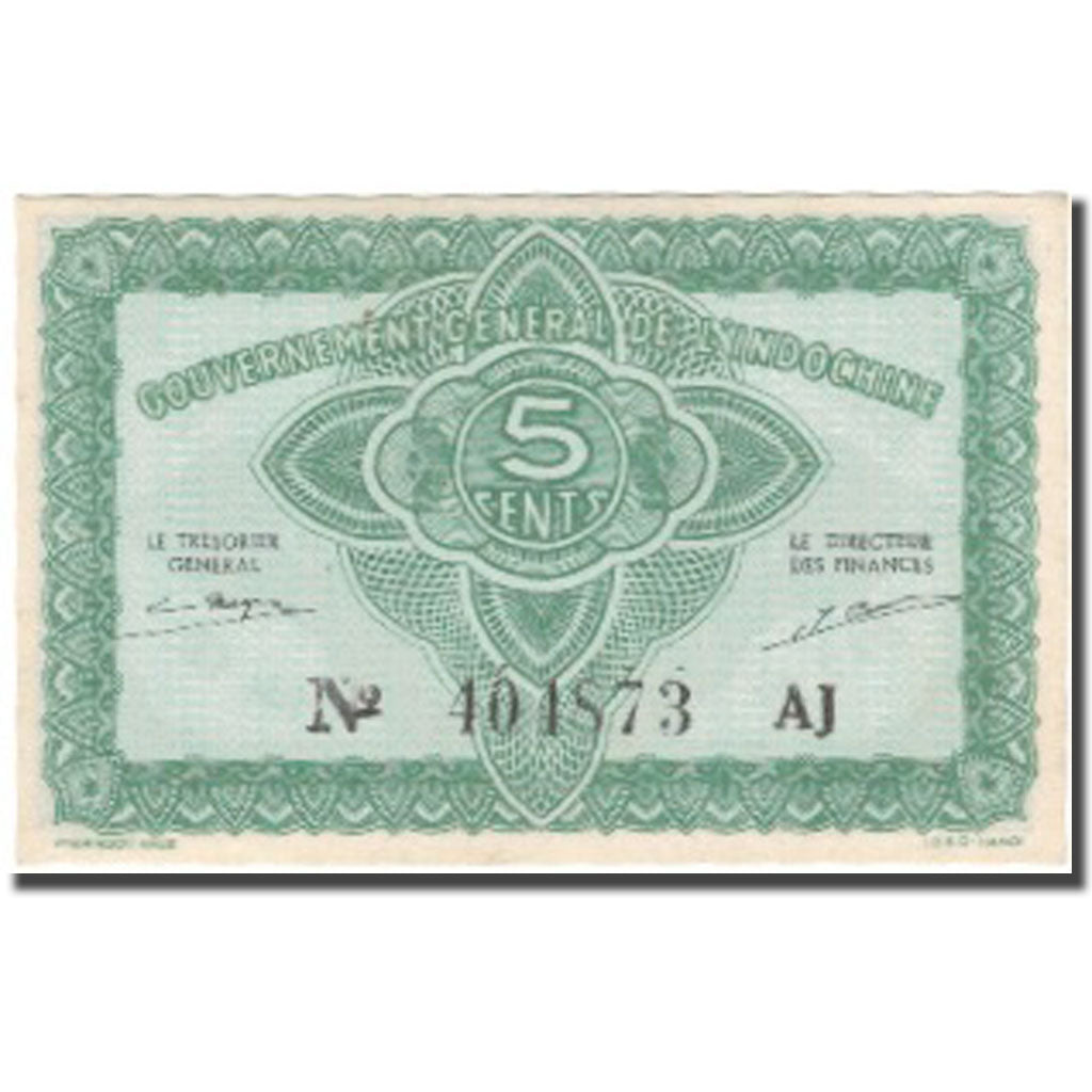 Banknote, FRENCH INDO-CHINA, 5 Cents, Undated (1942), KM:88a, UNC(65-70)