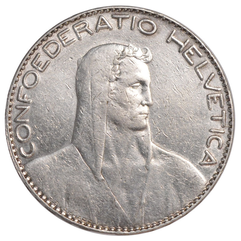 SWITZERLAND, 5 Francs, 1922, Bern, KM #37, EF(40-45), Silver, 37, 25.02