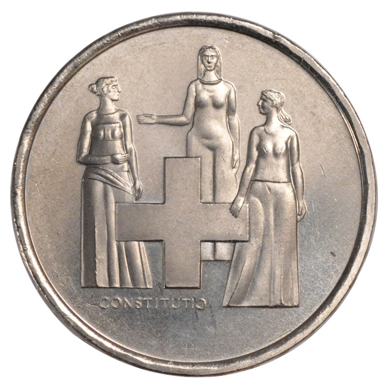 SWITZERLAND, 5 Francs, 1974, KM #52, MS(60-62), Copper-Nickel, 31.45, 13.00