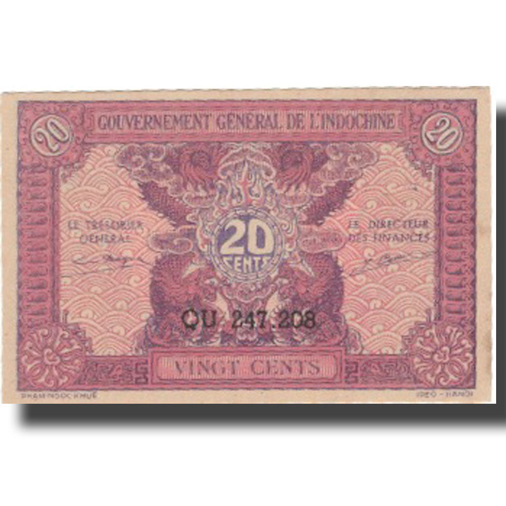 Billet, FRENCH INDO-CHINA, 20 Cents, Undated (1942), KM:90, SPL