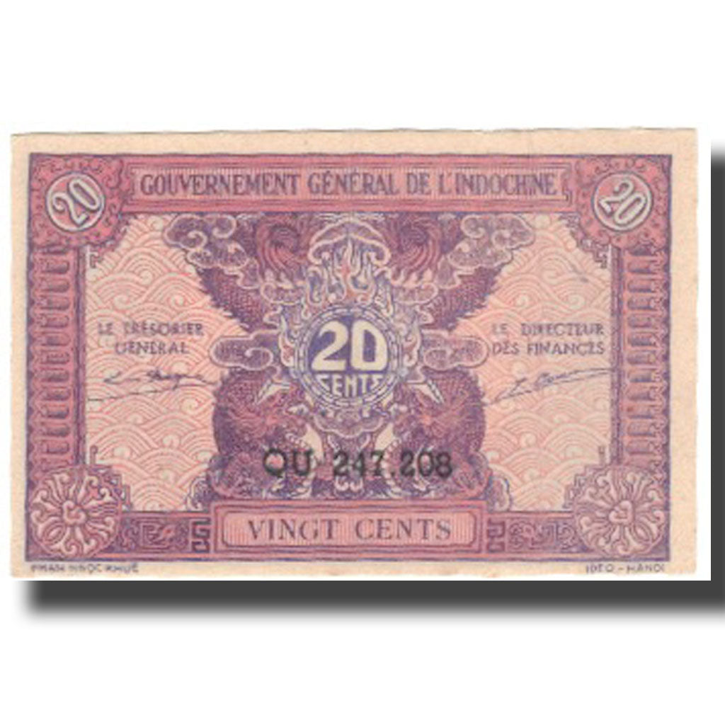 Billet, FRENCH INDO-CHINA, 20 Cents, Undated (1942), KM:90, SPL
