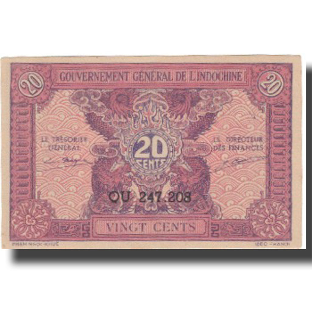 Banconote, INDOCINA FRANCESE, 20 Cents, Undated (1942), KM:90, FDS