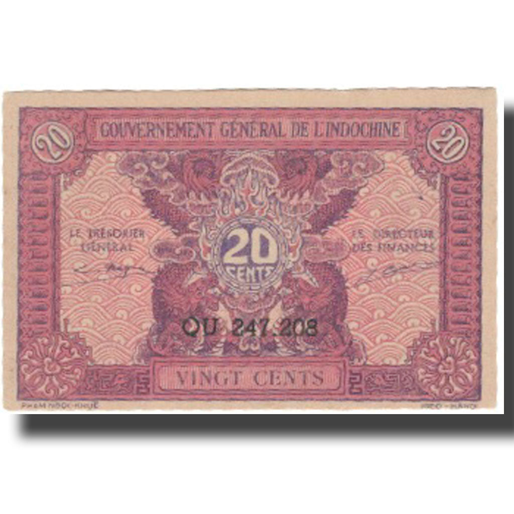 Banknote, FRENCH INDO-CHINA, 20 Cents, Undated (1942), KM:90, UNC(65-70)