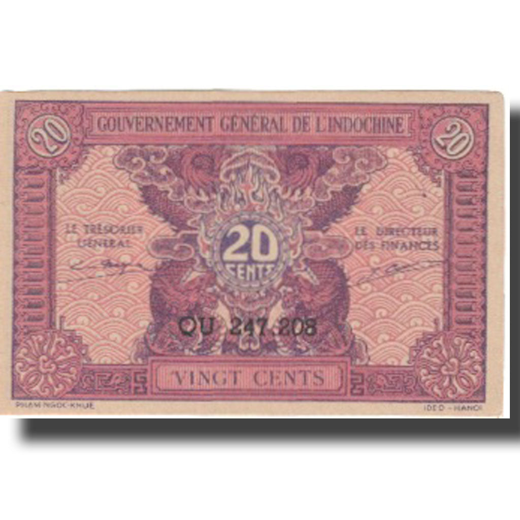 Banknote, FRENCH INDO-CHINA, 20 Cents, Undated (1942), KM:90, UNC(65-70)
