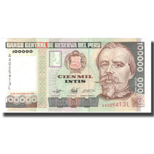 Banknote, Peru, 100,000 Intis, 1989, 1989-12-21, KM:145, UNC(65-70)