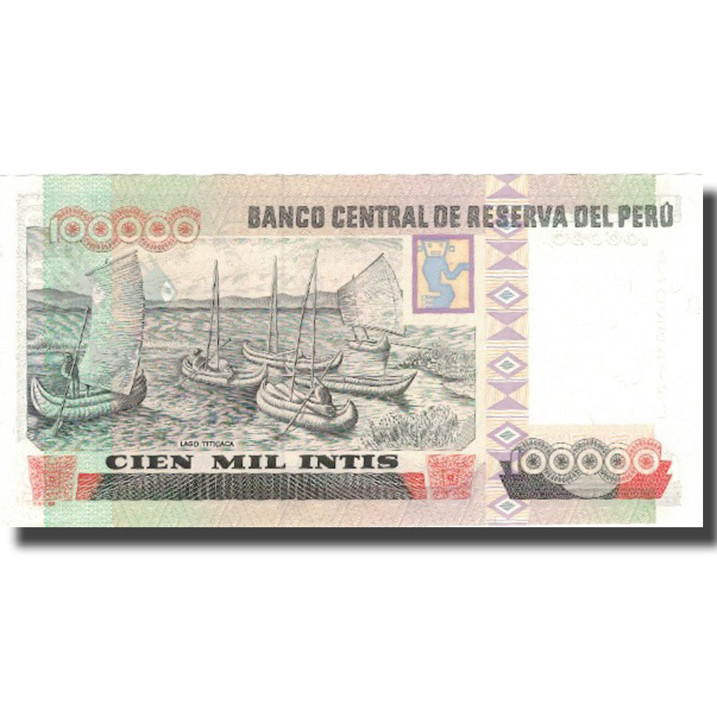 Banknote, Peru, 100,000 Intis, 1989, 1989-12-21, KM:145, UNC(65-70)