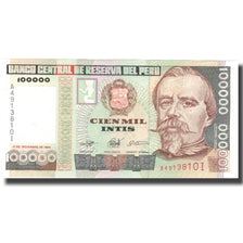 Banknote, Peru, 100,000 Intis, 1989, 1989-12-21, KM:145, UNC(65-70)