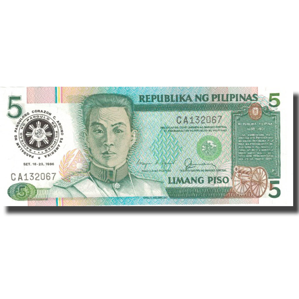 Banknote, Philippines, 5 Piso, 1986, 1986, KM:168b, UNC(65-70)