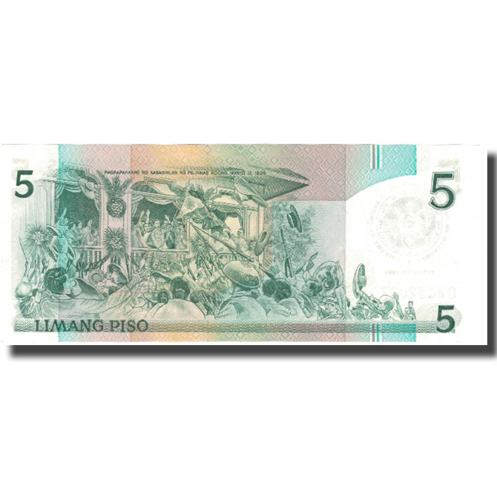 Banknote, Philippines, 5 Piso, 1986, 1986, KM:168b, UNC(65-70)
