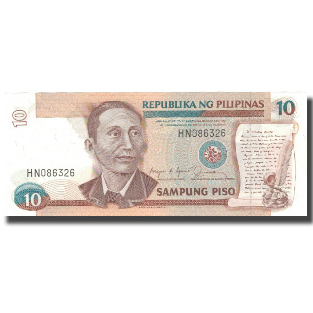 Banconote, Filippine, 10 Piso, Undated (1985-94), KM:169b, FDS