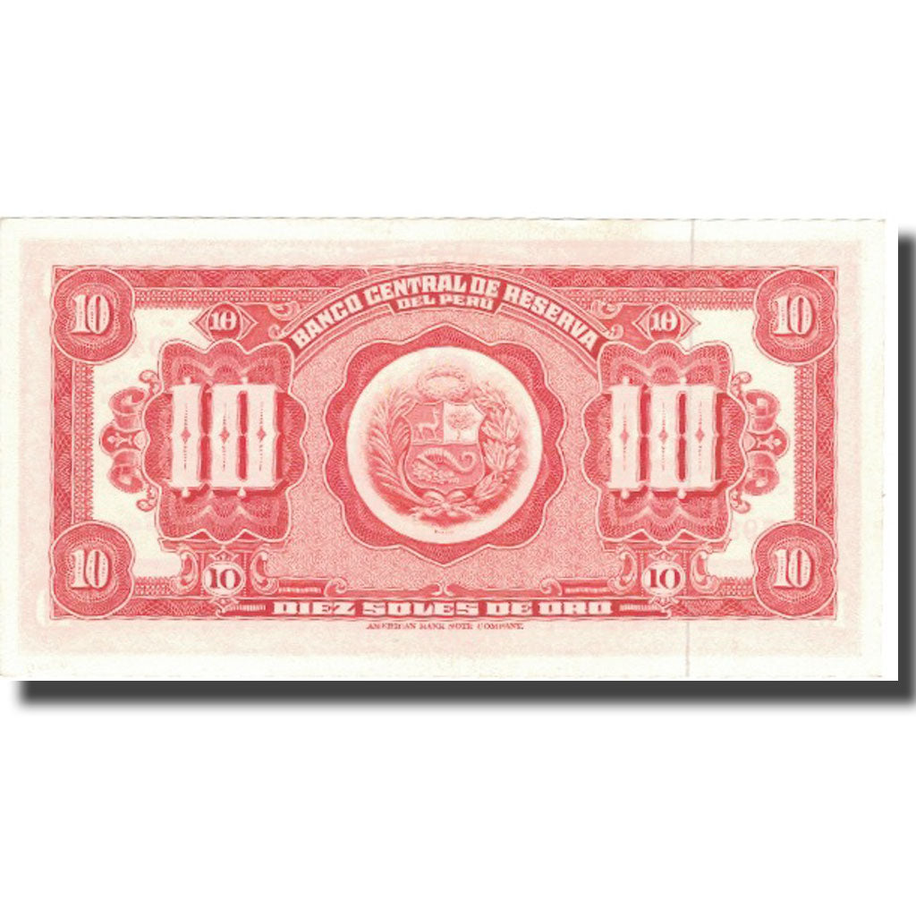 Banknote, Peru, 10 Soles De Oro, 1965, 1965-02-26, KM:88, UNC(65-70)