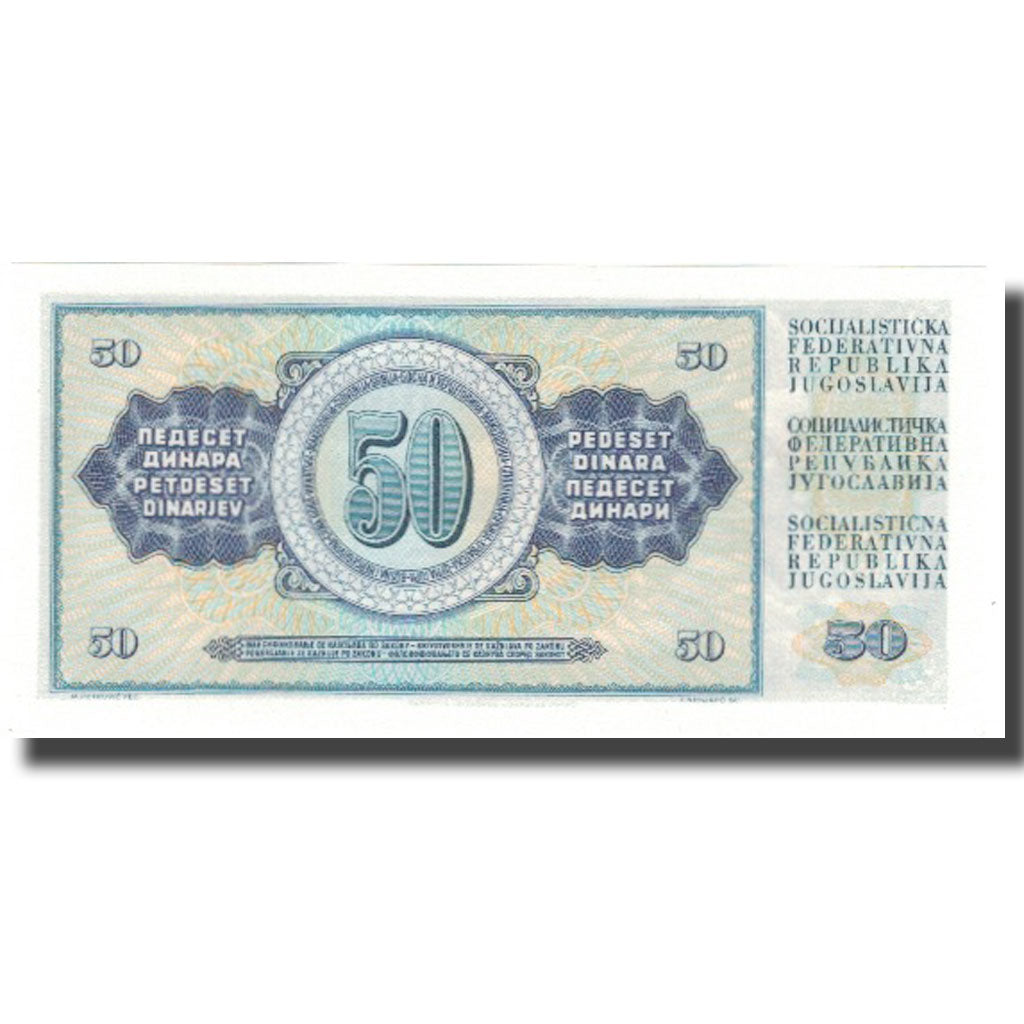 Banknote, Yugoslavia, 50 Dinara, 1968, 1968-05-01, KM:83b, UNC(65-70)