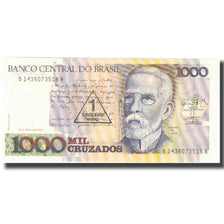 Billet, Brésil, 1 Cruzado Novo on 1000 Cruzados, Undated (1989), KM:216b, NEUF
