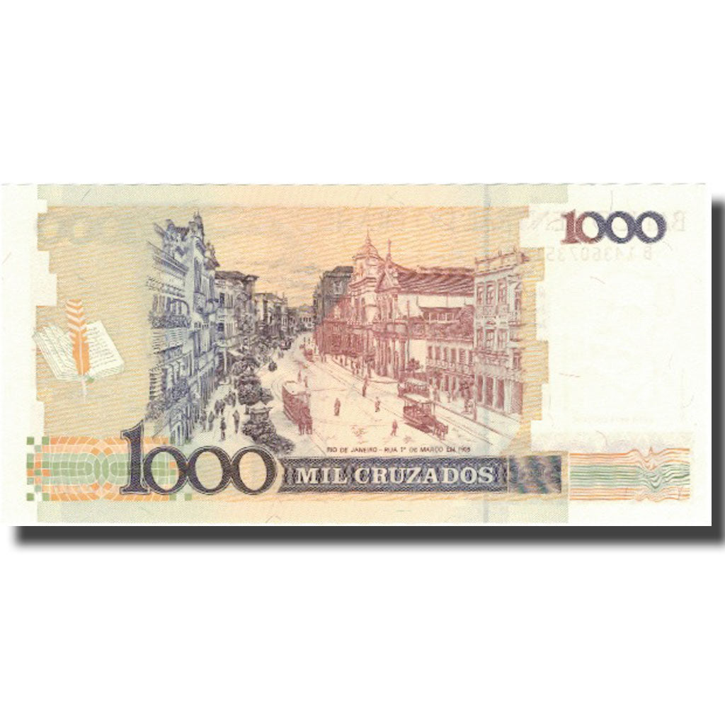 Billet, Brésil, 1 Cruzado Novo on 1000 Cruzados, Undated (1989), KM:216b, NEUF