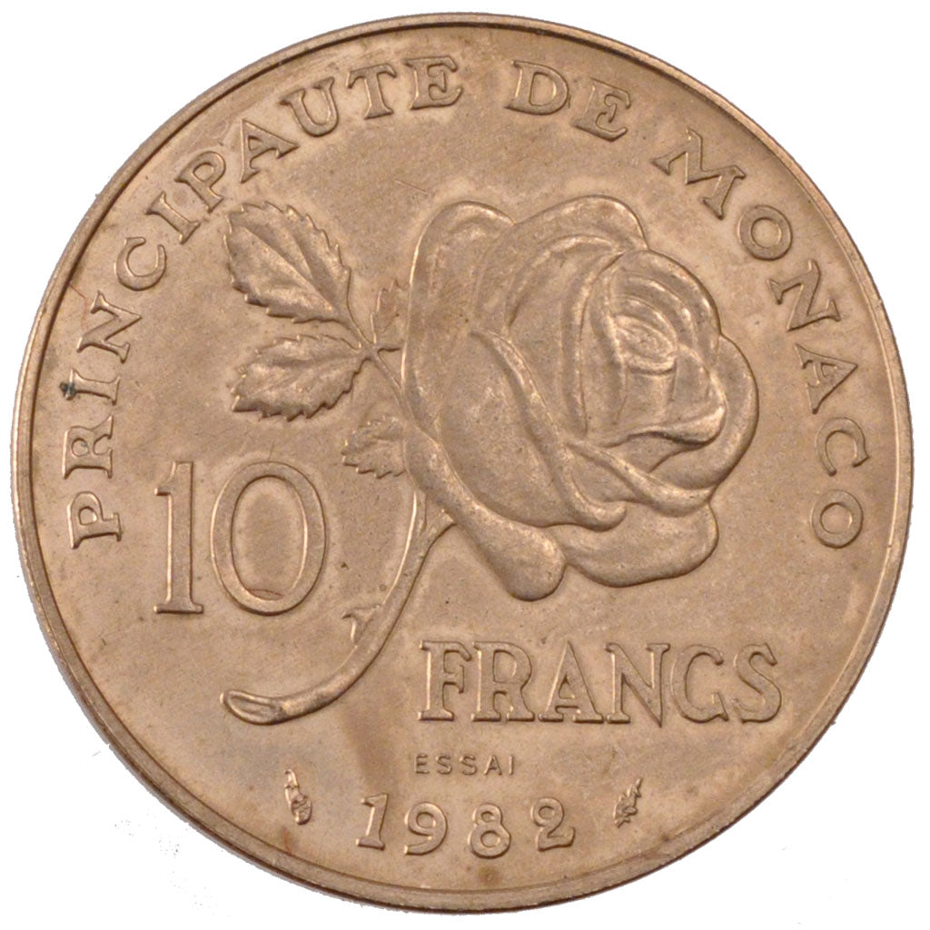 Monaco, 10 Francs, 1982, MS(60-62), Cupro-nickel Aluminium, Gadoury #158, 9.96