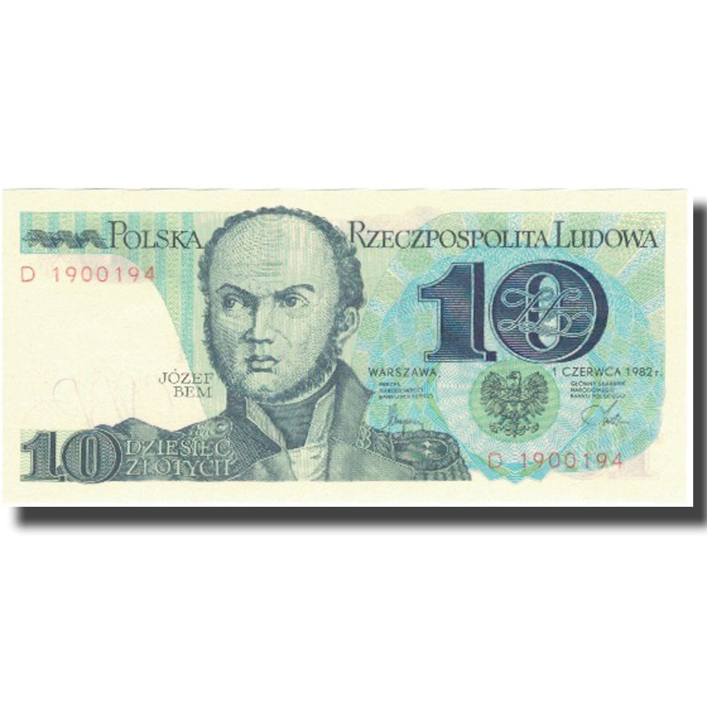 Banknote, Poland, 10 Zlotych, 1982, 1982-06-01, KM:148a, UNC(65-70)