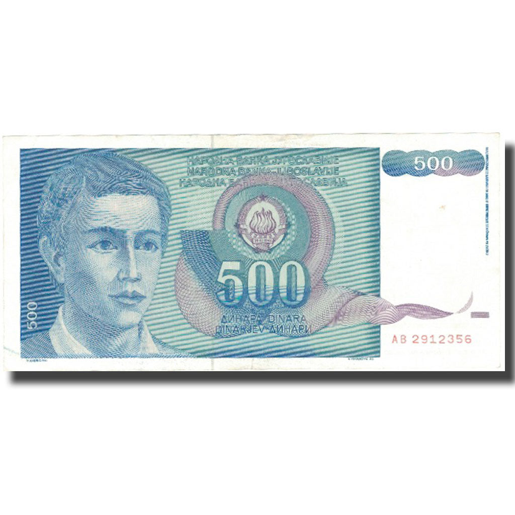 Banknote, Yugoslavia, 500 Dinara, 1990, 1990-03-01, KM:106, AU(50-53)