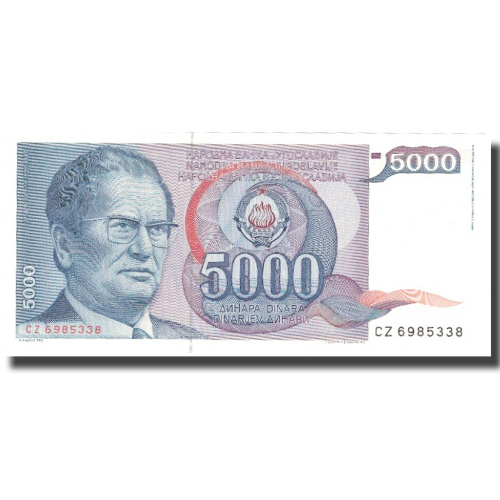 Geldschein, Jugoslawien, 5000 Dinara, 1985, 1985, KM:93a, UNZ-