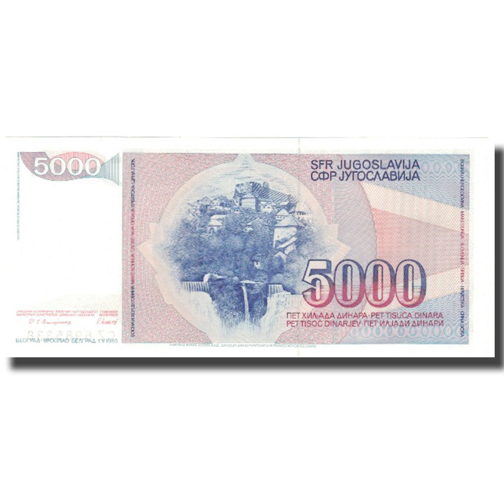 Geldschein, Jugoslawien, 5000 Dinara, 1985, 1985, KM:93a, UNZ-