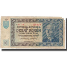 Billet, Slovaquie, 10 Korun, 1939, 1939-09-15, KM:4a, B