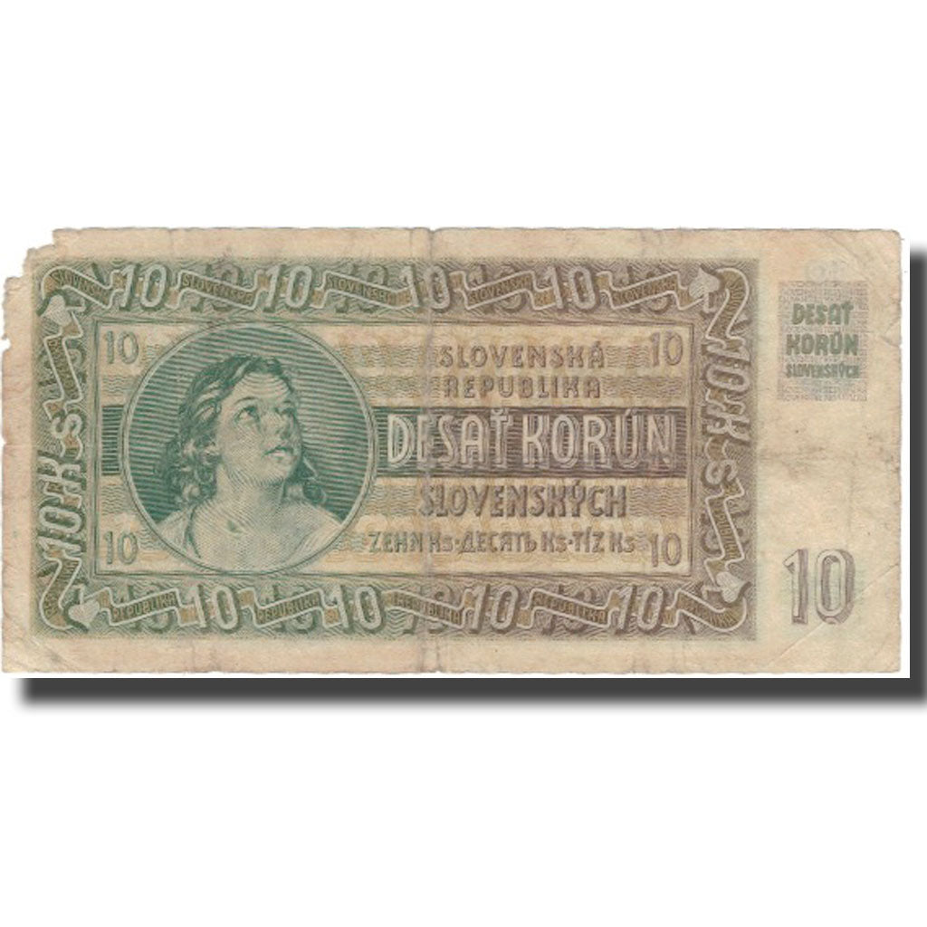 Billet, Slovaquie, 10 Korun, 1939, 1939-09-15, KM:4a, B