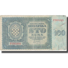 Nota, Croácia, 100 Kuna, 1941, 1941-05-26, KM:2a, VF(20-25)