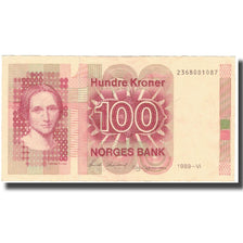 Biljet, Noorwegen, 100 Kroner, 1989, 1989, KM:43d, TTB
