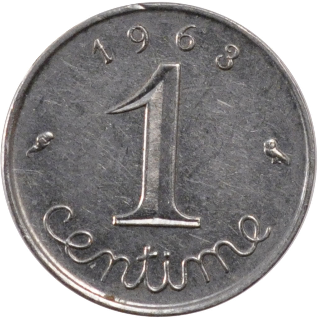 FRANCE, Épi, Centime, 1963, Paris, KM #928, AU(55-58), Stainless Steel, 15, ...