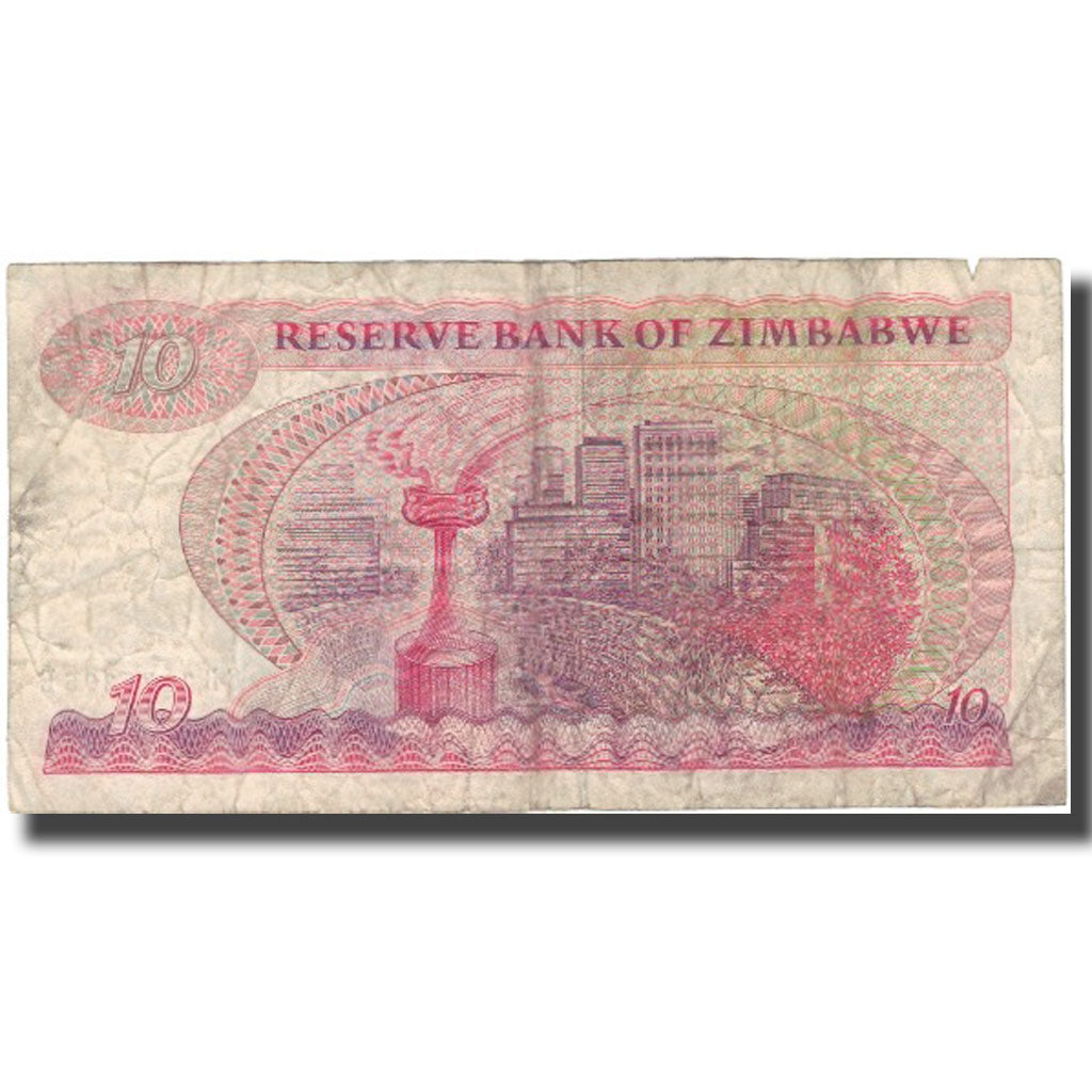 Banknote, Zimbabwe, 10 Dollars, 1983, 1983, KM:3d, VF(20-25)