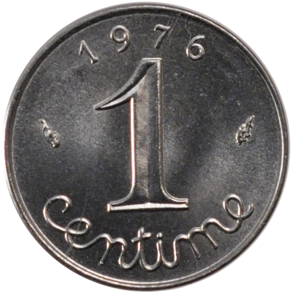 FRANCE, Épi, Centime, 1976, Paris, KM #928, MS(65-70), Stainless Steel, 15, ...