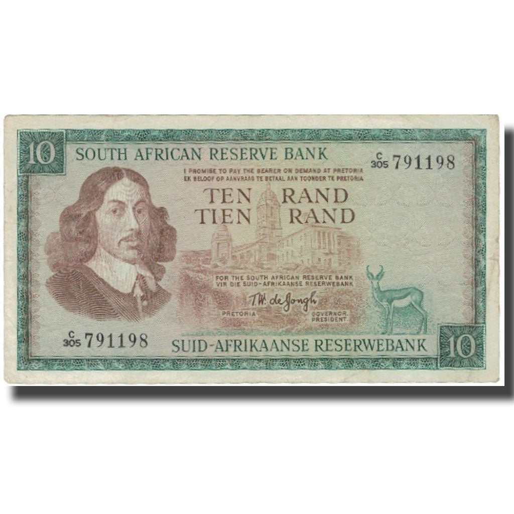 Banknote, South Africa, 10 Rand, UNDATED (1966-1976), KM:113a, EF(40-45)