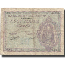 Banknote, Algeria, 20 Francs, 1942-1945, KM:92a, F(12-15)