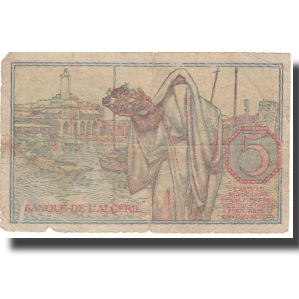Banknote, Algeria, 5 Francs, 1944, 1944, KM:94a, VF(20-25)