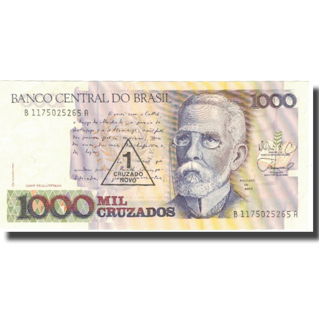 Banconote, Brasile, 1 Cruzado Novo on 1000 Cruzados, Undated (1989), KM:216a