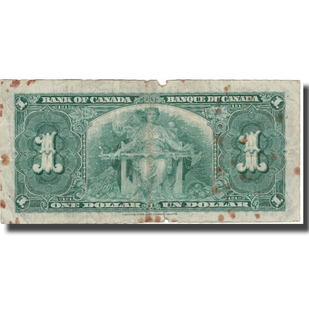 Banknote, Canada, 1 Dollar, 1937, 1937-01-02, KM:58e, F(12-15)