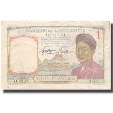 Banknote, FRENCH INDO-CHINA, 1 Piastre, Undated (1932-39), KM:54b, EF(40-45)