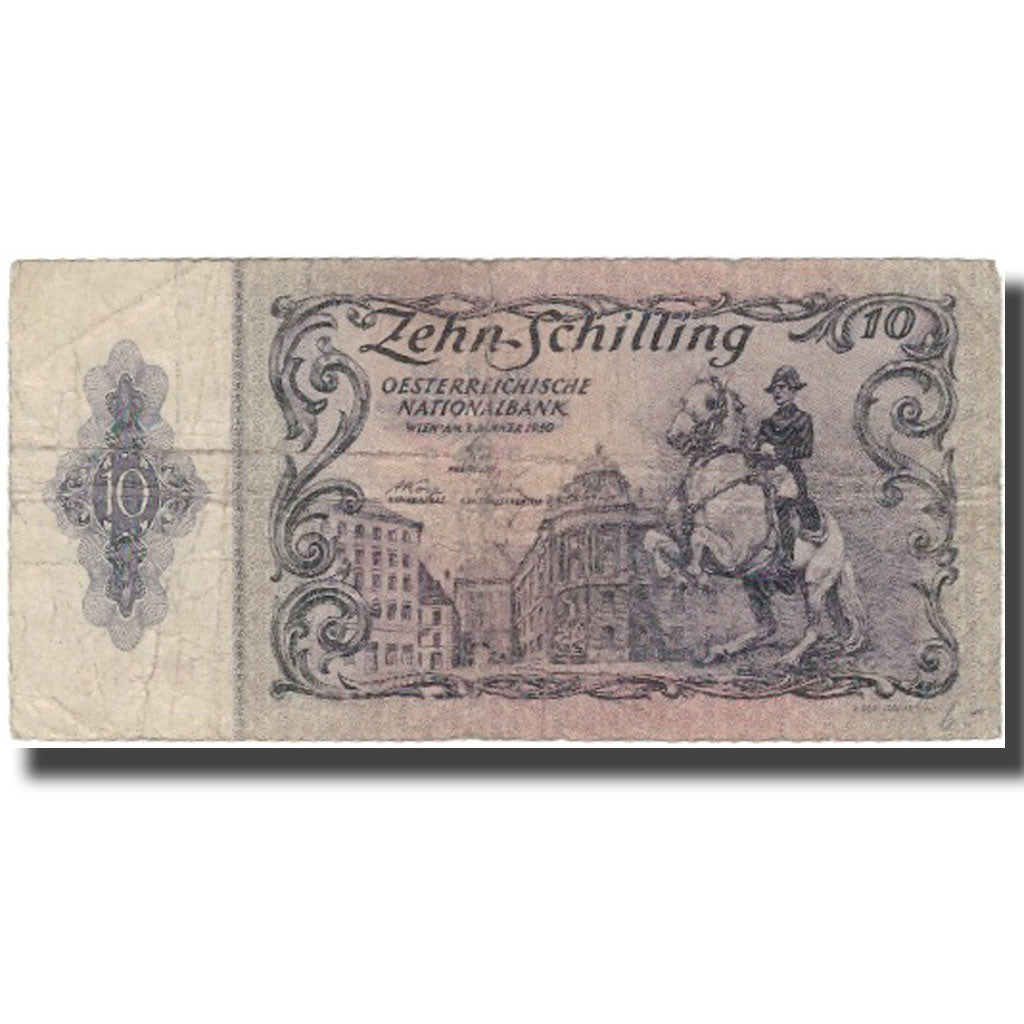 Banknote, Austria, 10 Schilling, 1950, 1950-01-02, KM:127, VF(20-25)