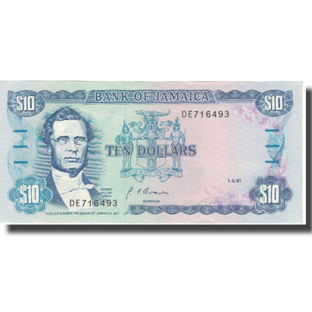 Banknote, Jamaica, 10 Dollars, 1991, 1991-05-01, KM:71d, UNC(65-70)