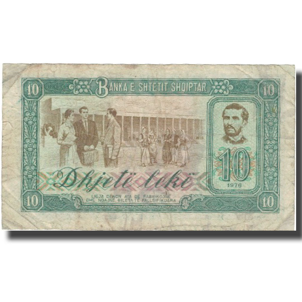 Banknote, Albania, 10 Lekë, 1976, 1976, KM:43a, VF(20-25)